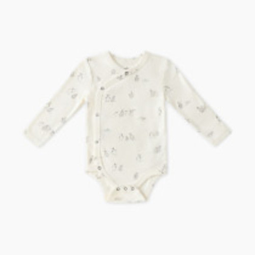 Pehr Long Sleeve Wrap Front One-Piece - Happy Huddle, 6-12 M
