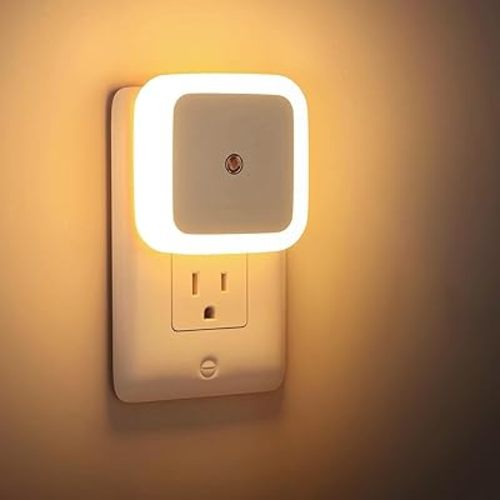 LED Night Lights Plug into Wall 2-Pack, 0.5W Plug in Night Light, Dusk to Dawn Light Sensor, Auto-On/Off Nightlight for Adults Kids Room Bedroom, Bathroom, Hallway, Kitchen