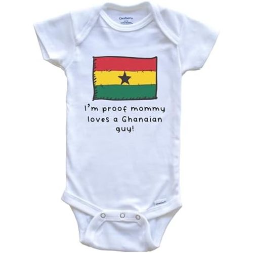 I'm Proof Mommy Loves A Ghanaian Guy Ghana Flag One Piece Baby Bodysuit