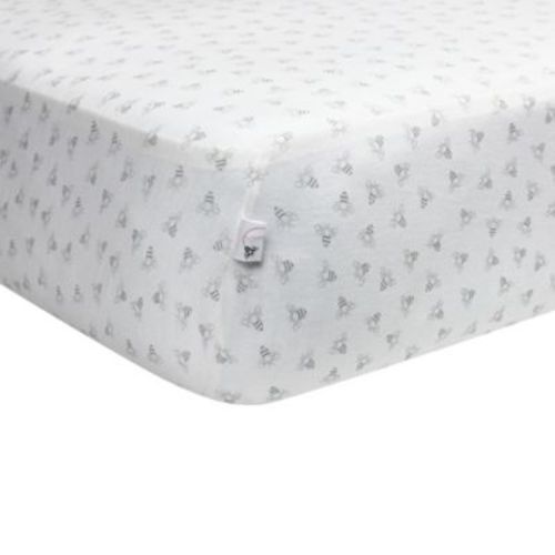 Burt's Bees Baby® Honeybee Organic Cotton Fitted Crib Sheet in Heather Grey - GREY - CRIB SHEET