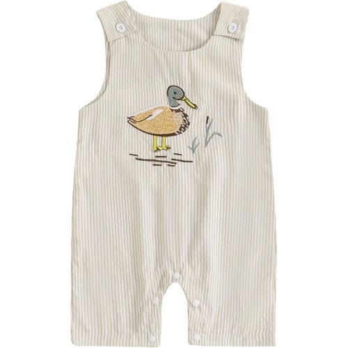 Newborn Baby Boy Girl Clothes Stripes Sleeveless Romper Infant Embroidery Bodysuit Cute Summer Spring Outfit