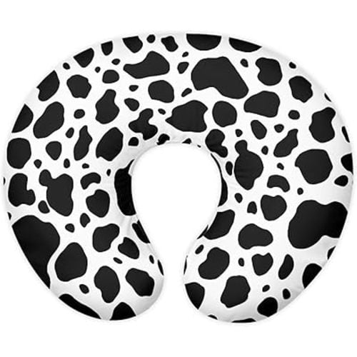 GOSTONG Soft Stretchy Nursing Pillow Cover with Hidden Zipper Black White Cow Print Breastfeeding Pillow Slipcover for Baby Boys & Girls, Nursing Pillow Case for Newborn