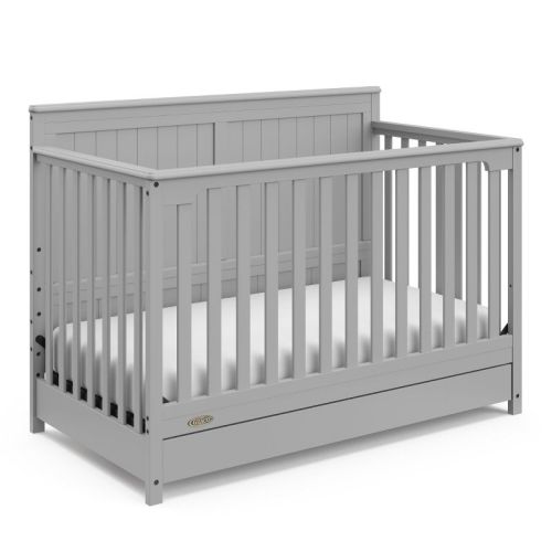 Graco Hadley 5-in-1 Convertible Crib with Drawer Pebble Gray