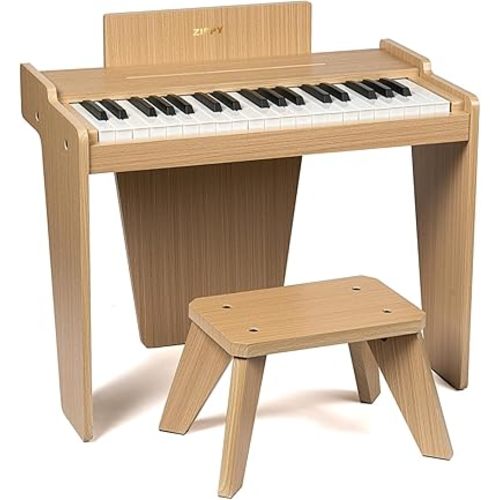 ZIPPY Kids Piano Keyboard, 37 Keys Digital Piano for Kids, Music Educational Instrument Toy, Wood Piano for 3+ Girls and Boys, Oak Basic