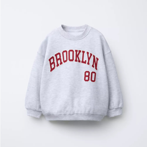 RAISED TEXT SWEATSHIRT - Gray marl | ZARA United States