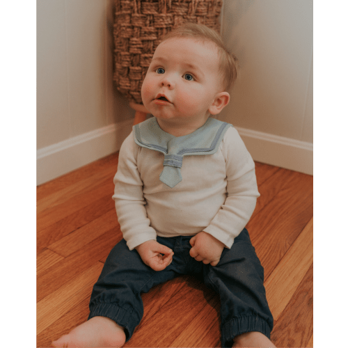 Sailor Style Bib- Navy Blue