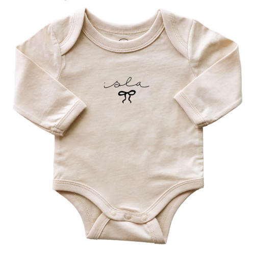 Personalized Long Sleeve Graphic Bodysuits | Natural