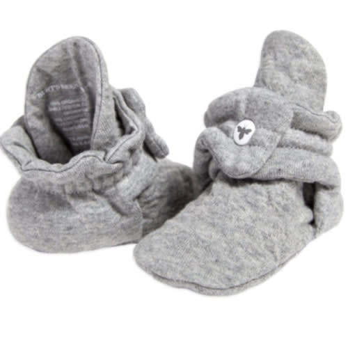 Quilted Bee Grey Organic Baby Booties | Burt's Bees Baby®