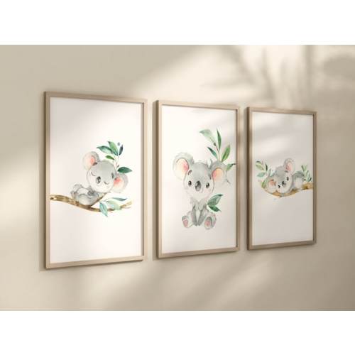 Koala Nursery Green Nursery Decor Gender Neutral Prints - Etsy