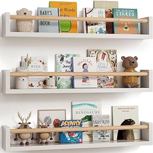 Amazon.com: G&W Gruwald Nursery Book Shelves, Set of 3, Wall Bookshelf, Book Shelf for Kids Rooms, Wall Book Shelves for Bedroom Kids, Floating Shelf, Nursery Decor : Home & Kitchen