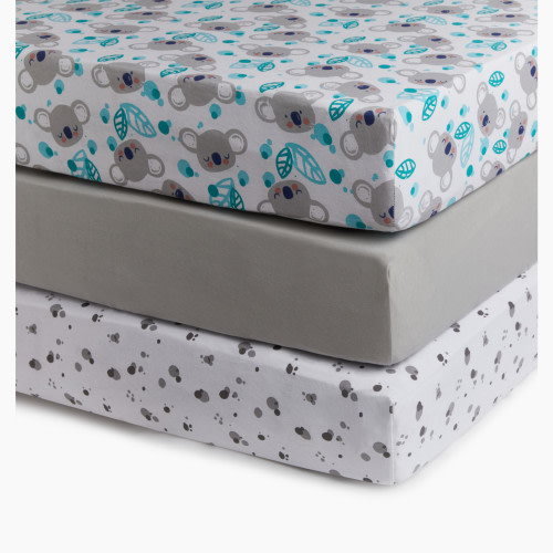 Small Story Organic Cotton Jersey Crib Sheets (3 Pack) - Cute Koala