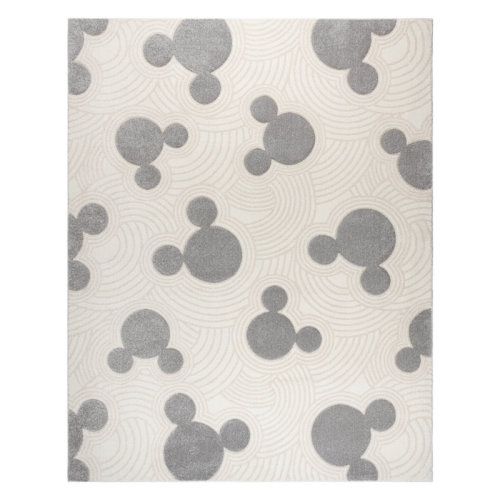 Disney by Gertmenian Disney Bravo Mickey Mouse Pop Art Modern Geometric Gray/ Ivory Area Rug & Reviews | Wayfair