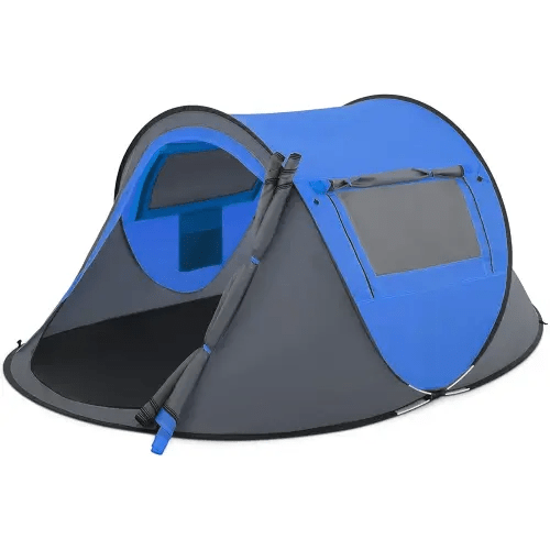 MoNiBloom Pop Up Tent 2 Person for Camping Waterproof Outdoor Easy Set Up Automatic Family Travel Tent, 2 Doors and Side Windows Instant Easy Popup Beach Tent with Carry Bag, Yellow