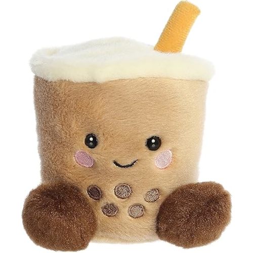Aurora® Adorable Palm Pals™ Milky Tea Boba™ Stuffed Animal - Pocket-Sized Play - Collectable Fun - Brown 5 Inches