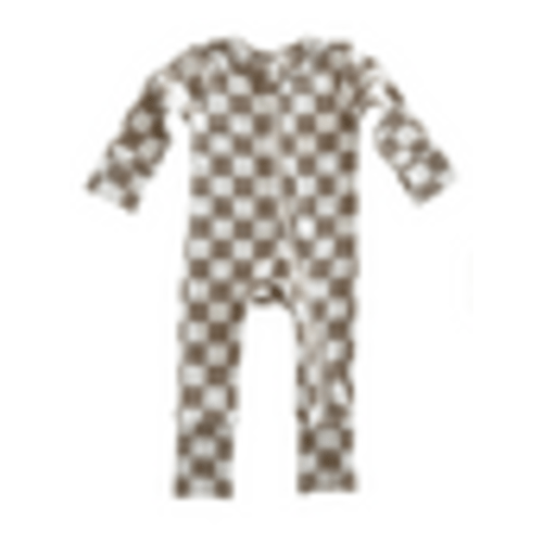 Tiramisu Checkerboard / Organic 2-Way Zip Romper – SpearmintLOVE