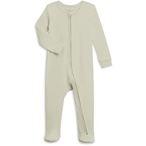 Colored Organics Baby Zip-Up Footed Sleeper with 2-Way Zipper - Newborn Organic Cotton Pajamas