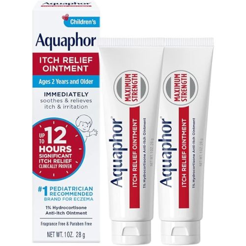 Aquaphor Children's Itch Relief Ointment, 1% Hydrocortisone Anti-Itch Ointment, 1 Oz Tube (Pack of 2)