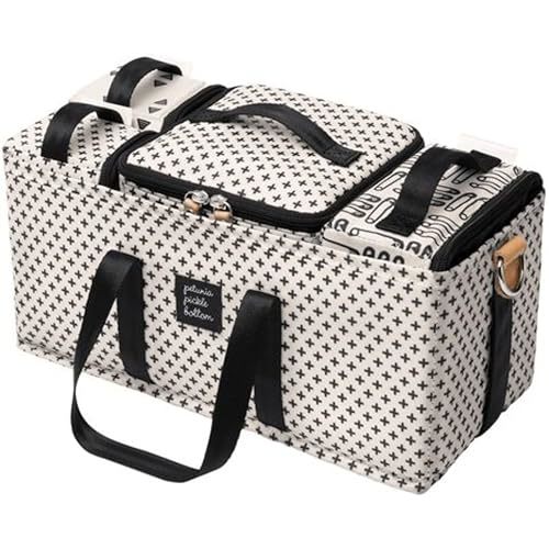Petunia Pickle Bottom Diaper Caddy, 3-in-1 Organization Caddy, Perfect for Diaper Bag, Stroller, Nursery, Machine Washable, Positive