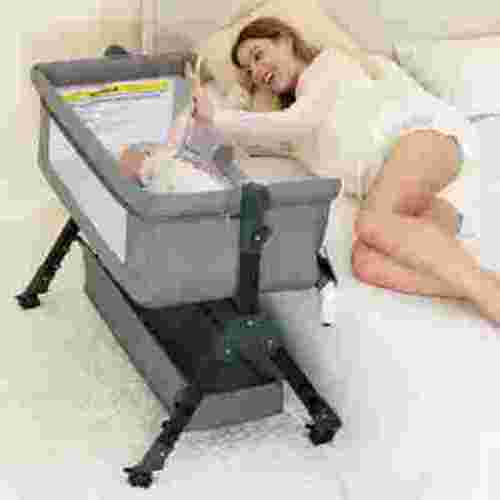 kmaier Baby Bassinet Sleeper, Adjustable Bedside Sleeper, Lightweight and Convenient,for 0-18 months-gray