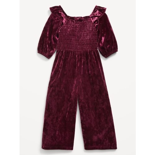 Smocked Velvet Jumpsuit for Toddler Girls