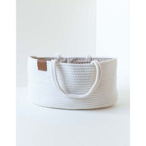 Diaper Caddy Truffle Stripe - Colored Organics | Maisonette