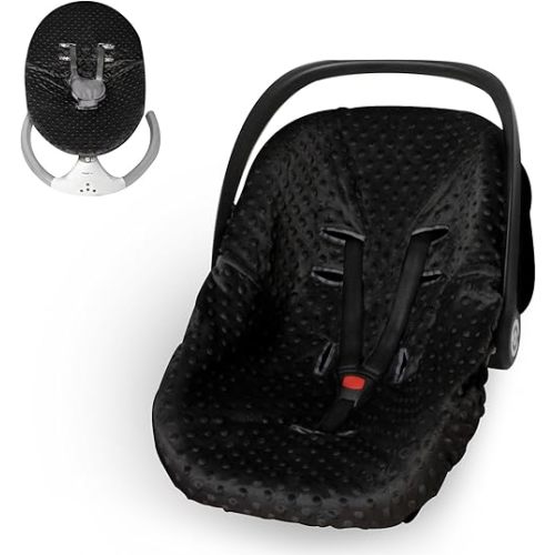 Infant Car Seat Cover Liner, Carseat Cover Liner and Protection for Baby Boys Girls, Soft Comfortable, Machine Washable, Universal Fit (Black)