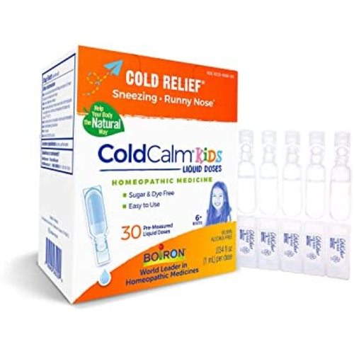 Boiron ColdCalm Kids Single-Use Drops for Relief from Cold Symptoms of Sneezing, Runny Nose, and Nasal Congestion - Sterile and Non-Drowsy Liquid Doses - 30 Count