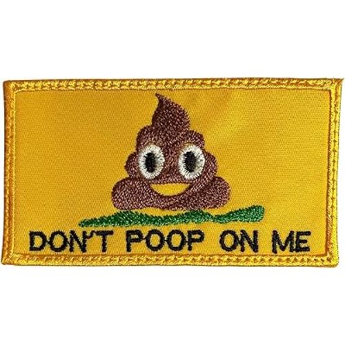 Almost SGT Don't Poop On Me Patch - Yellow, Rectangular, Humorous Military, Hook and Loop Patch, 1 Piece