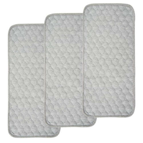 BlueSnail Quilted Thicker Waterproof Changing Pad Liners 3 Count(Gray 13” x 27”)