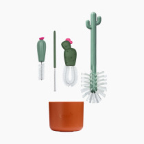 Boon Cacti 4-Piece Bottle Cleaning Brush Set - Terracotta/Sage