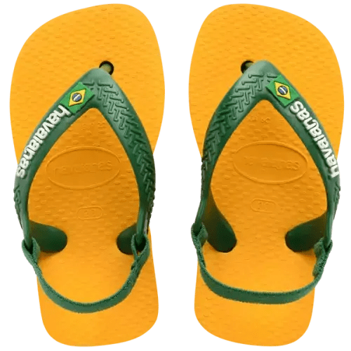 Baby Brazil Logo Sandals Pop Yellow/Amazon | Havaianas