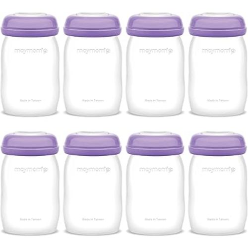 Maymom Storage Bottles Compatible with Lansinoh Pumps, Widemouth Version; Replace or Compatible with Laninoh Momma Bottles; 8 ct, 5oz