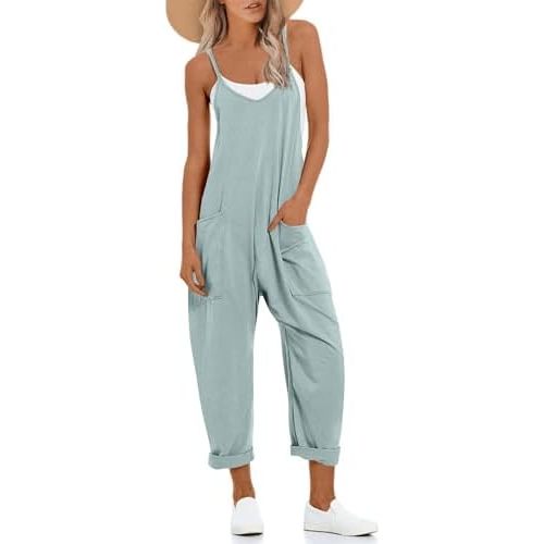 UNIANKIYA One Piece Jumpsuits for Women Casual Overalls Summer Rompers Trendy Jumpers Beach Vacation Outfits Travel Clothes