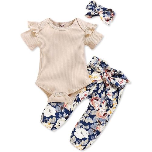 Infant Baby Girl Clothes Newborn Girl Outfit Long Sleeve Romper Pants Set Cute Baby Clothes for Girls Fall/Winter