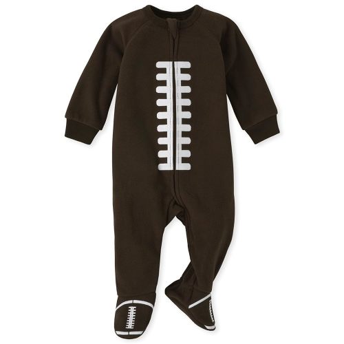 The Children's Place Baby and Toddler Football Footie Pajama, Fleece