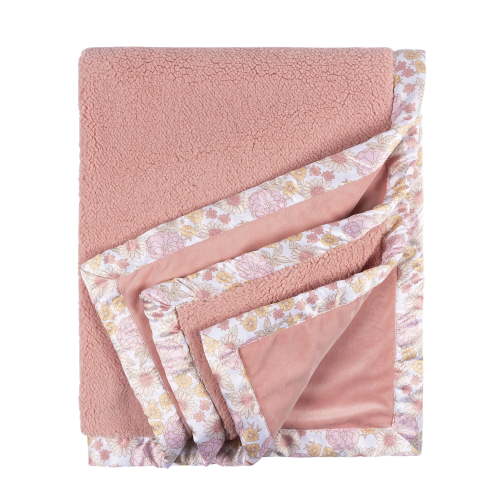 Gerber Baby & Toddler Unisex Plush Blanket with Satin Trim, Retro Floral