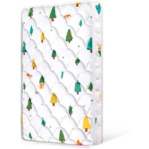 Mini Crib Mattress 38" x 24" x 4"- Firm Support and Comfort Premium Foam,Noiseless and Odorless,Hypoallergenic Mini Crib Mattress,Fits Mini and Portable Cribs,Dual Sided with Soft Breathable Fabric
