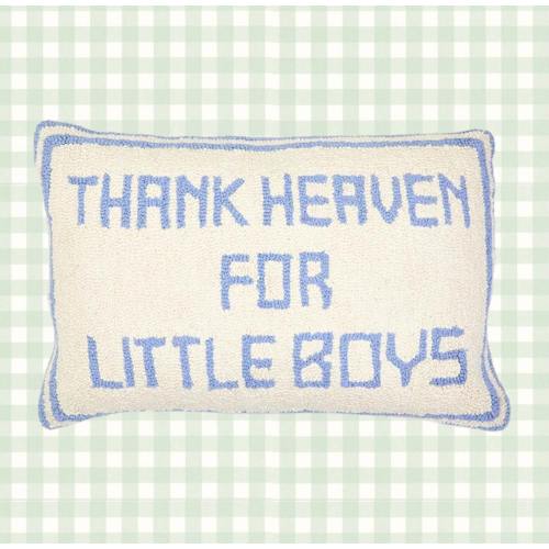 Thank Heaven For Little Boys Hooked Throw Pillow