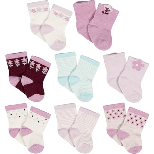 Gerber Unisex Baby 8-Pair Wiggle-Proof Sock