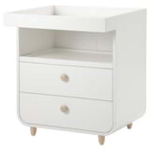 Changing table with drawers - white