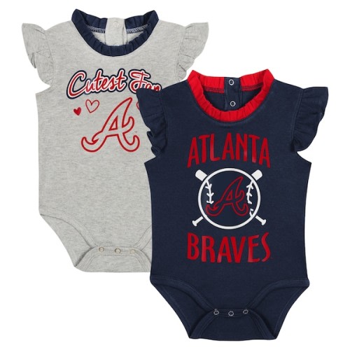 Newborn & Infant Atlanta Braves Fanatics Navy/Gray Two-Pack Fan Bodysuit Set