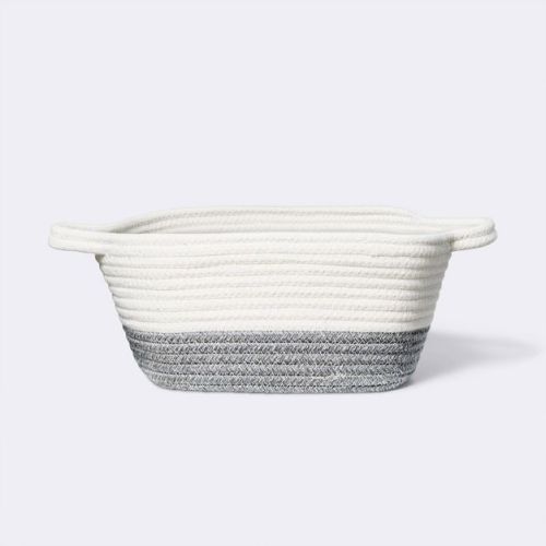 Square Coiled Rope Bin with Color Band - Cloud Island™