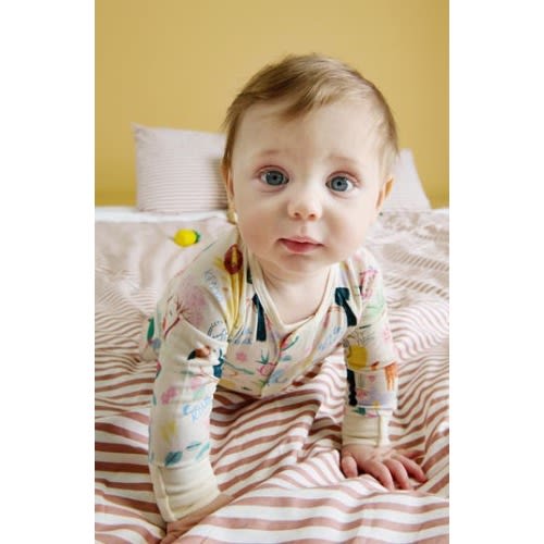 Wanderlust Travel Print Magnetic Convertible Romper, 3-6M