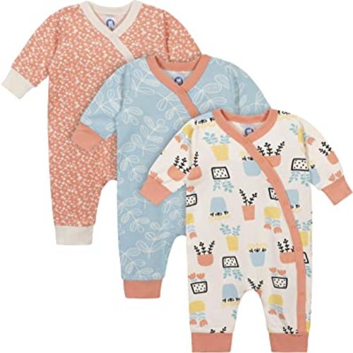 Grow by Gerber baby-girls 3-pack Coverall Set