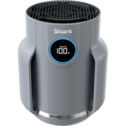 Shark NeverChange Air Purifier Compact Pro with Long-lasting HEPA Exceeding Filtration, For Pet Dander, Dust, Smoke, Allergens, Up to 250 sq. ft. for Bedroom, Home Office, Dorm, HP071BRN (2025)