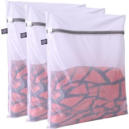Kimmama Durable Fine Mesh Laundry Bags for Delicates,Small Size Lingerie Bags for Washing Delicates,Socks,Mask,10 x 12 Inches,Pack of 3