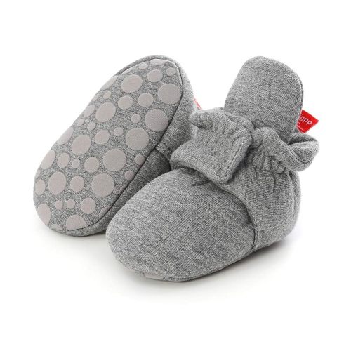 Infant Baby Boys Girls Cozy Fleece Booties Stay on Slippers Non Slip Soft Gripper Sock Shoes Toddler First Walker Newborn Crib Birthday Shower Gift