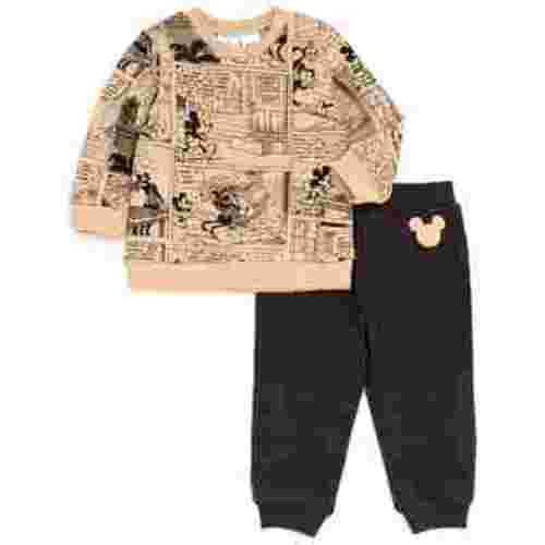 Disney Mickey Mouse Goofy Newborn Baby Boys Fleece Sweatshirt and Pants Set Mickey Mouse Gray 6-9 Months
