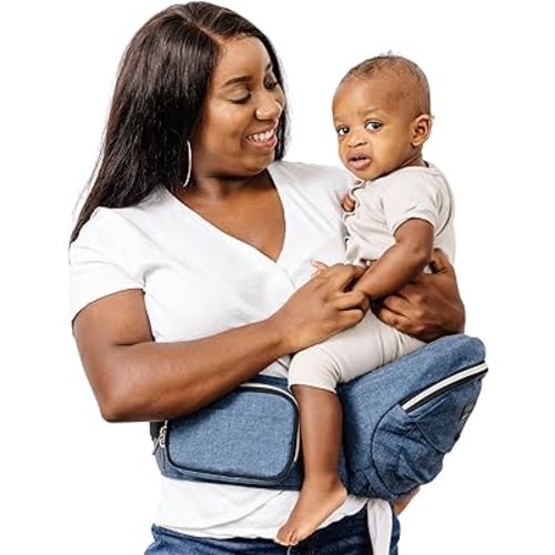 Tushbaby The Original Premium Quality Hip Seat Carrier – Safety-Certified Baby & Toddler Carrier with Secure Safety Buckles, No-Flimsy-Foam Design, Storage Pockets & Nursing Pillow. 0–3 yrs