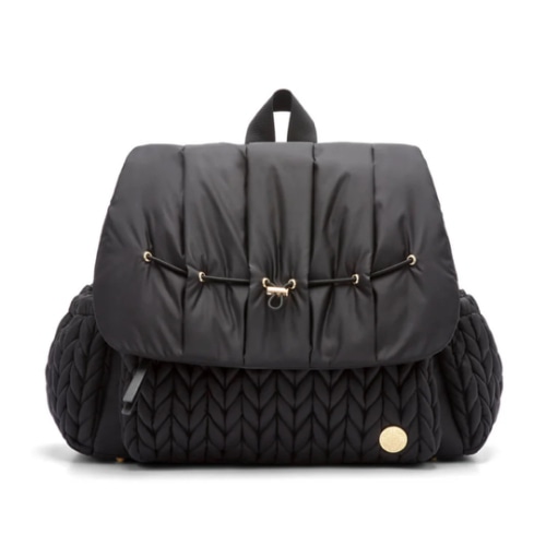 Levy Stylish Diaper Backpack - Black Herringbone